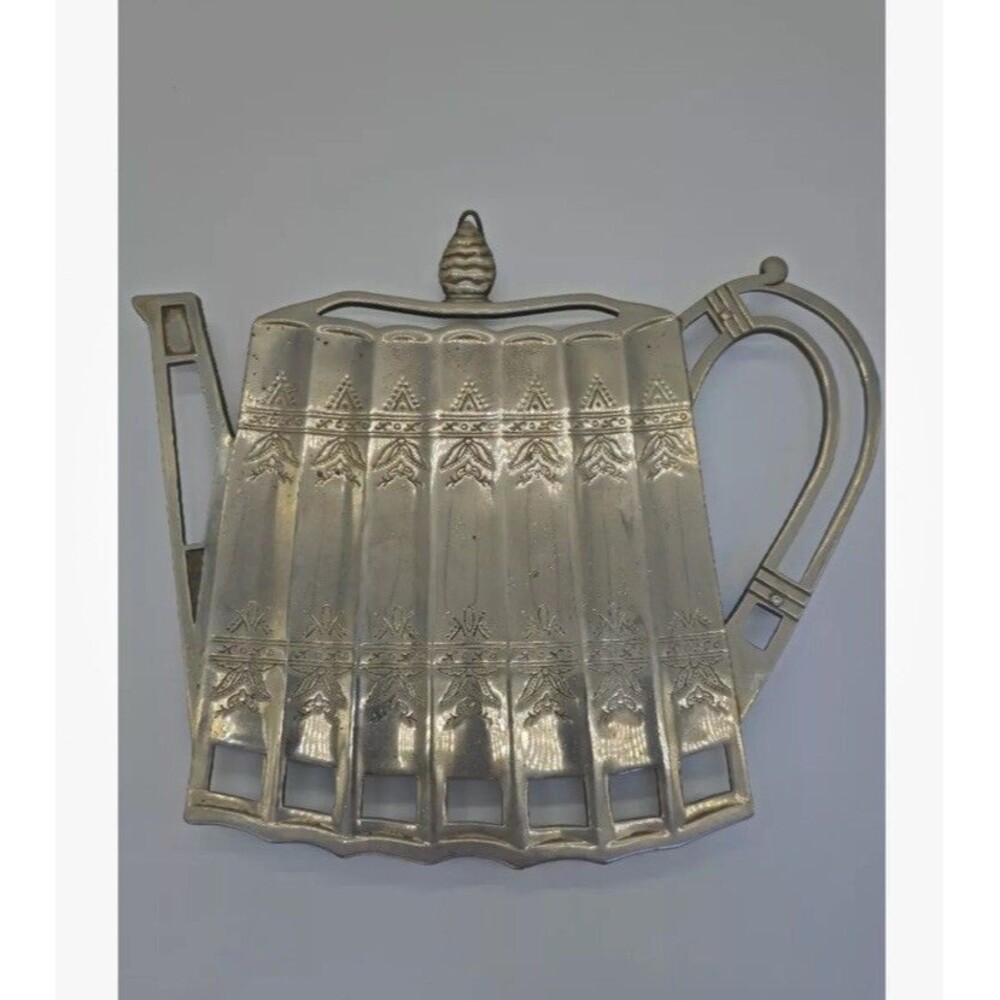1992 GODINGER Silver Plate Teapot Trivet Tray